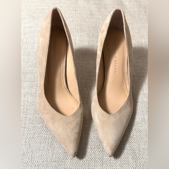 Veronica Beard Lisa Suede Point Toe Pumps Sandstone Nude 7 - Picture 5 of 7